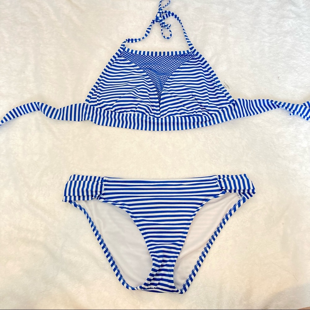 Target Blue Striped Bikini Set